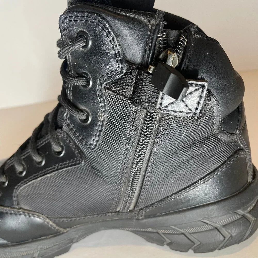 Interceptor Mens Tactical Boots Black Side Zip Size 10 Work Combat Security Shoe